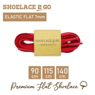 SHOELACE 2 GO ELASTIC RUBBER FLAT SHOELACES - FLAT SHOELACE ELASTIC 7MM - EF7 - F1 - RED - 90CM 115C
