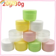 JONY 2pcs Makeup Jar, Colorful 20g 30g Face Cream Jar, Round Bottom Refillable Plastic Travel Bottle