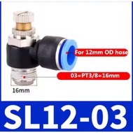 SL 12-03 Pneumatic Fitting Speed Control 12mm To External Thread 3/s8 inches