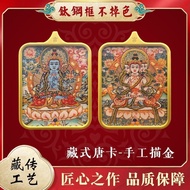藏式唐卡描金款噶乌盒唐卡彩绘款项链八大守护神唐卡吊坠3.24