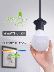 1入組220V 5W LED燈泡E27螺口W高亮鏡面前燈泡，家用超省電長壽命燈具自然光