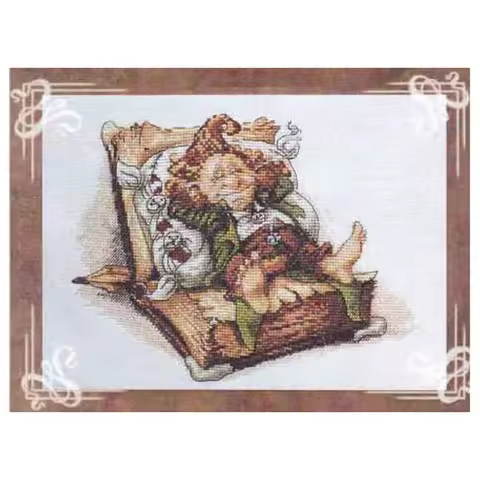 Amishop Lovely Counted Cross Stitch Kit, Nap Time, Doze Off, Sleeping Rest, Old Man, Top Quality, Be