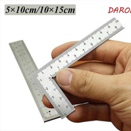 DARON L Square Ruler, Double-Sided Stainless Steel Metal Ruler, Office Accessories Small Frame Preci