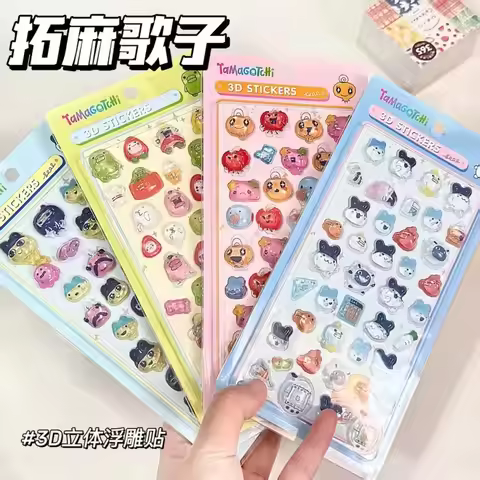 Kawaii Tamagotchi Stickers Cartoon Creative Peripheral Phone Case Transparent Sticker Hand Account M
