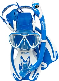 Cressi Junior Snorkeling Kit for Young Aged 3 to 10 - Mask + Dry Snorkel + Adjustable Fins + Net Bag