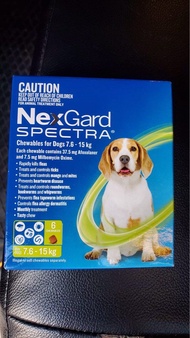 NexGard Spectra Chewables for Dogs 7.6-15kg (6 Chewables)澳洲版