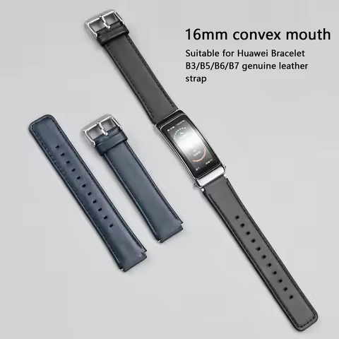 16mm New Genuine leather Band For Huawei B7 B6 B3 Women Men Watch Strap Loop For Huawei Wacth Fit Mi