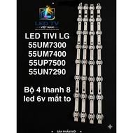 LG TV LED 55UM7300/55UM7400/55UP7500/55UN7290/ 4 bars 8 LEDs 6v big eyes