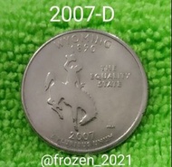 珍藏 美國 2007-D 懷俄明州 25美分=1/4 錢幣紀念幣