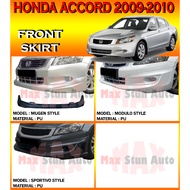 HONDA ACCORD 2009-2010 FRONT SKIRT (MUGEN MDL SPORTIVO) BUMPER SKIRT LIP FOR ACCORD SKIRT DEPAN BODY