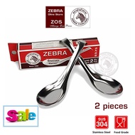 (ZOS) Zebra thailand stainless steel 2 pcs Zebra Ramen Spoon Zebra Stainless Steel