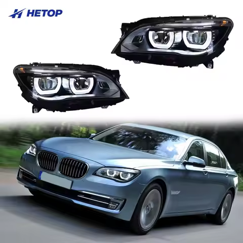 HETOP US F01 F02 Headlights 2010-2015 7 Series Single Color Upgrade Modified LED DRL Ikon Style Head