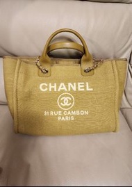 Chanel 2023新款Deauville Tote Bag  晶片款細碼有pouch有手挽， 專門店售價$35900