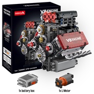 V8 Engine Power Group Mechanical Science Education Figure Model Boy High Difficulty Building Block A