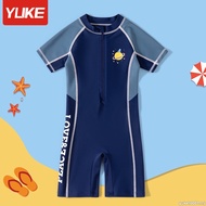 YUKE Swimming Suit Kid One Piece Swimming Pool Sun Protection Swimsuit Boy Training Swimwear
