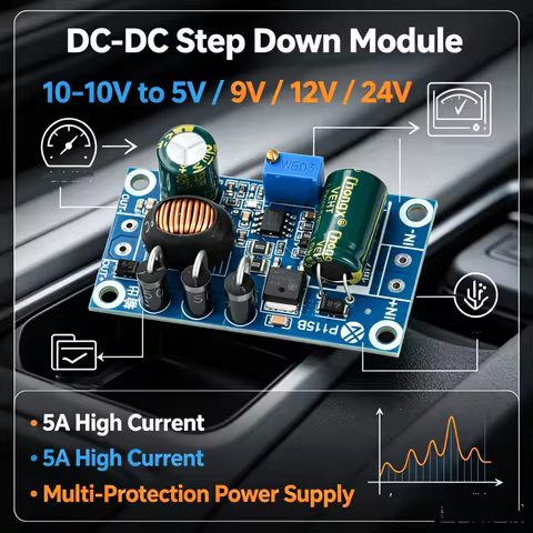 Dc-dc Step Down Power Supply Module 10v-110v To 5v-47v 9v 12v 24v 5a With Short Circuit Over Hot Pro