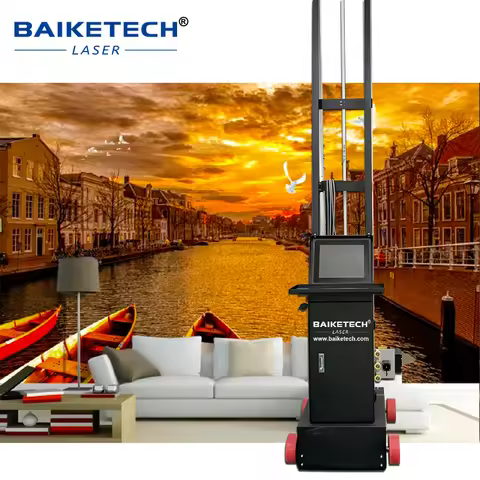 TH-UP1400M Pro MAX UV 7 Colour Vertical 3D Wall Printer Dual DX7 Head 2880dpi Background Inkjet Mura