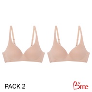 Bme เสื้อชั้นในไร้โครง Level 1 ฟองน้ำบาง รุ่น ME1C50 สีดำ 2  สีนู้ด 2 (แพ็ก 2)