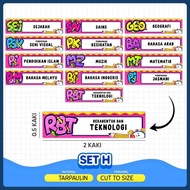 Banner Label Subjek Matapelajaran  / Set Keceriaan Sekolah - SKS (Size 2x0.5 kaki) H-L PAPAN KENYATA