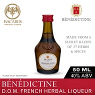 Benedictine D.O.M. French Liqueur In Copper Pot Stills 40% ABV (5cl/50ml) x 4 bottles