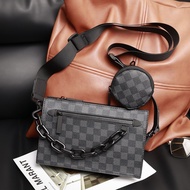 New Fashion Envelope bag Men Box Chain Bag 2 IN 1 Shoulder Bag Coin Bag leather Crossbody Bag