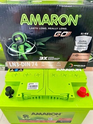 แบตเตอรี่Amaronอมารอนรุ่นGo Din74ขั้วจมสำหรับรถรีโว้ D-maxปี2019ขึ้นไป