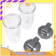 【W】32Oz Replacement Cups with Flip Top to Go Lid for NutriBullet 600W and Pro 900W Blender (2 Pack)