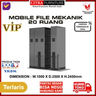 vip® mobile file mekanik sistem roll o pack 20 compartment arsip - plat 0.8mm