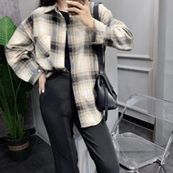 KEMEJA Women's flannel shirt tops, women's flannel square shirts