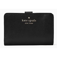 [Kate Spade] taci Beige Black Medium Compact Bifold Wallet - new arrival (Authentic)