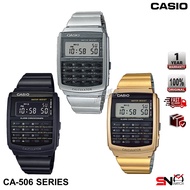 Casio Unisex Calculator Watch Digital Stainless Steel Band Jam Tangan Unisex CA-506 CA-506B CA-506G