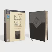 Niv, Premium Gift Bible, Leathersoft, Black/Gray, Red Letter Edition, Comfort Print