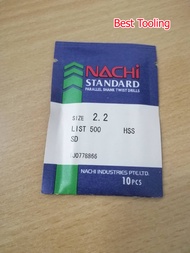 ดอกสว่านไฮสปีด HSS DRILL NACHI LIST500 ขนาด 2.2มม.ของแท้ ของใหม่ ราคาพิเศษ ราคาต่อ 1 ดอก