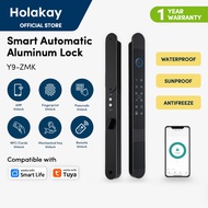 Holakay Auto Aluminum Alloy Fingerprint Lock Outdoor Sliding Profile KFC Sliding Door Double-Sided W