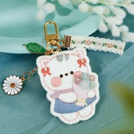 Handmade Embroidery Lucky Charm DIY Material Kit Bead Embroidery Non-Woven Bag Keychain Personalized