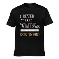 Summer Cool I Rizzed So Hard Gyatt So Far But In The End Skibidiohio Good Printed Tshirt Man