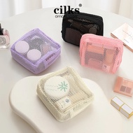 Cilks Dopamine Color Square Bag Portable Mesh Cosmetic Lipstick Bag Mesh Napkins Dispenser Bag M042