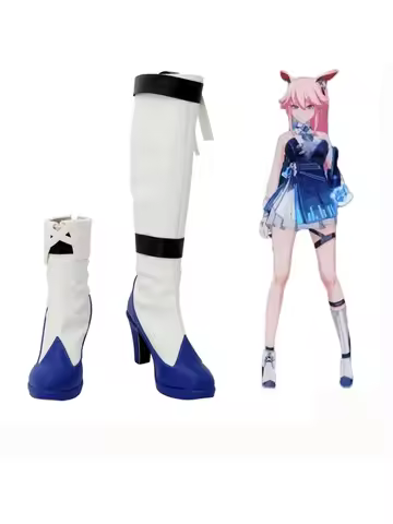 Honkai Impact 3 Yae Sakura Starchasm Nyx Cosplay Boots White Blue Shoes