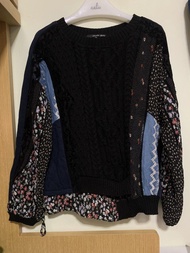 giusto dam givsto dama 絲絨拼接雪紡蕾絲針織女裝上衣