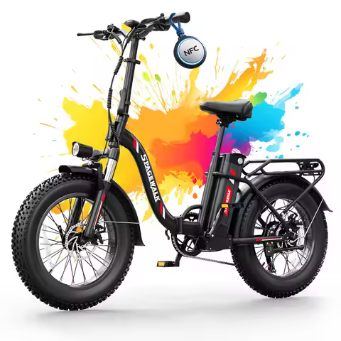 Spacewalk 1500W Peak Motor Fat Tire Electric Bike for Adults 20x4.0 Folding E-Bike 48V 15Ah Electric