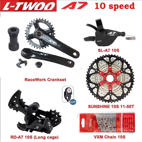 LTWOO A7 10S Groupset 10 speed Racework Crankset BCD104 32T 34T shift lever derailleur SUNSHINE cass