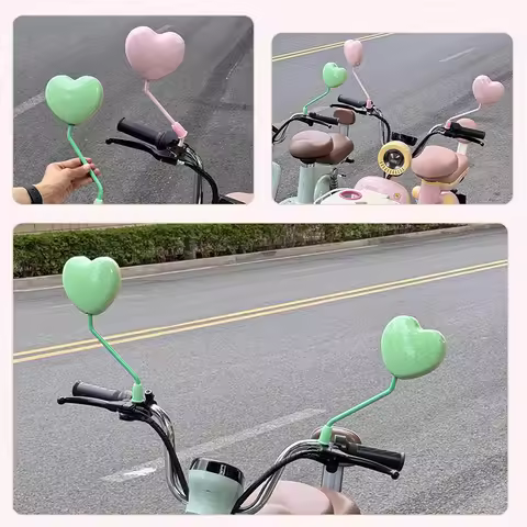Cute Heart-Shaped Electric Bike Rearview Mirror HD Love Shape Mirror Universal For Yadea Aima Electr
