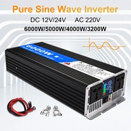 Pure Sine Wave Inverter 3200W 4000W 5000W 6000W Power DC 12V24V To AC 220V Voltage 50/60HZ Converter