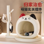 [in stock] Cat-themed entryway key storage, living room shoe cabinet decoration, door decoration, ho