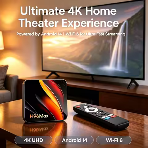 2026 H96 MAX H313 TV Box Android 14 4K HD WiFi6 BT5.0 100M Google Voice Assistant New Sunburst Desig