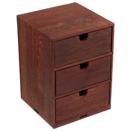 Wooden Storage Box Desktop Drawer Organizer Wood Outdoor Bins Crates Tabletop Cabinet Desk Mini Dres