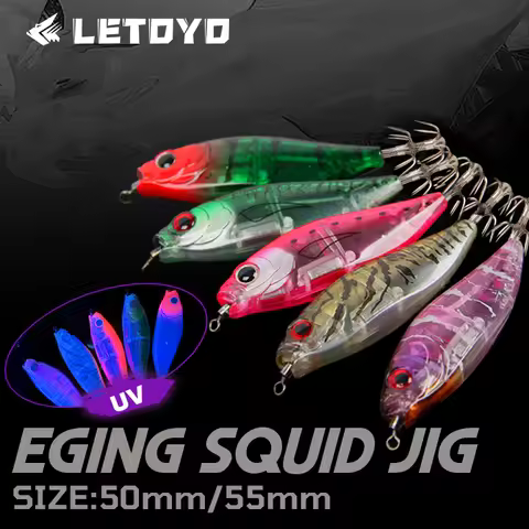 LETOYO korea squid bait UV squid jig eging Artificial bait for Webfoot Octopus lure Cuttlefish fishi