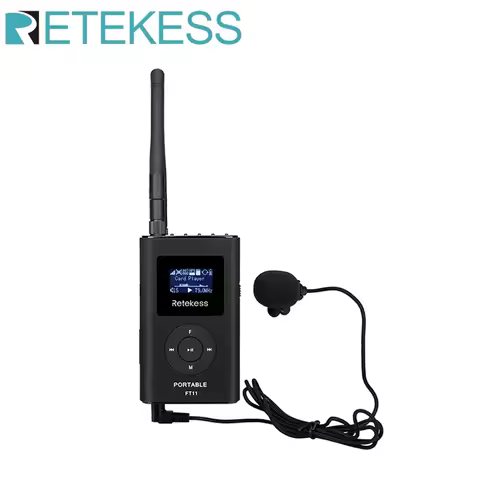Retekess FT11 0.3W Wireless FM Broadcast Transmitter MP3 Portable for Church Car Meeting Support TF 