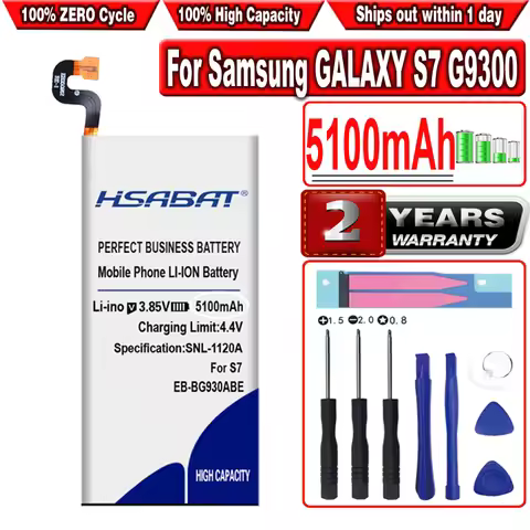 HSABAT 5100mAh EB-BG930ABE Battery for Samsung GALAXY S7 G9300 SM-G9300 G930L G930 G930F G930A G9308