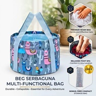 Beg Lipat Serbaguna Kalis Air Foldable Foot Spa Bucket Portable Wash Cloth Basin Travel Umrah Haji